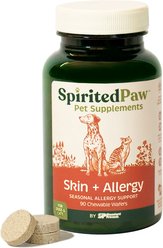Spirited Paw Skin + Allergy Chewable Wafer Supplement for Dogs & Cats, 90 count