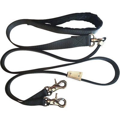 Sporn Sporn Double Dog Leash, Black, Medium/Large: 5-ft long, 5/8-in wide