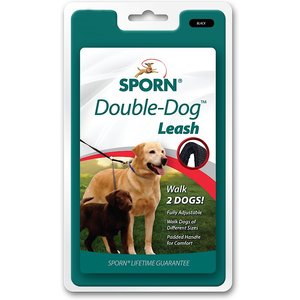 Sporn Double Dog Leash, Black, Medium/Large: 5-ft long, 5/8-in wide