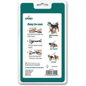 Sporn Double Dog Leash, Black, Medium/Large: 5-ft long, 5/8-in wide