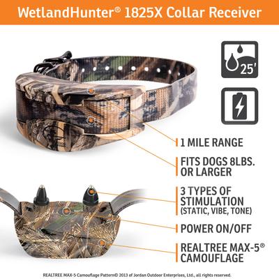 Show full view: SportDOG WetlandHunter 1825X Remote Training Dog Collar, Realtree Max-5 Camo-Finish slide 4 of 8