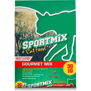 SPORTMiX Gourmet Mix with Chicken, Liver & Fish Flavor Adult Dry Cat Food, 15-lb bag