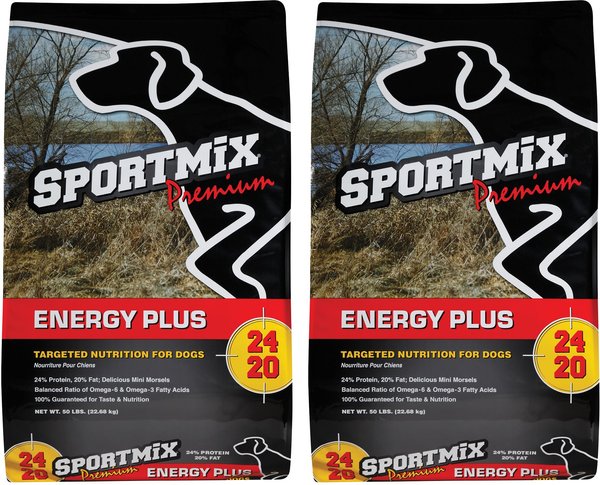 Show full view: SPORTMiX Premium Energy Plus Adult Dry Dog Food, 50-lb bag, bundle of 2 slide 1 of 7