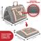 Show in main carousel: SportPet Designs Travel Master Collapsible Dog & Cat Carrier with Plush Bed, Grey & Pink, Large slide 4 of 11