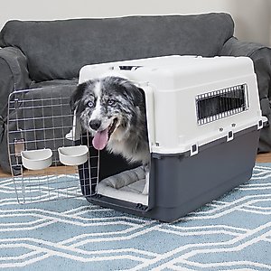 SportPet Designs Airline Approved Dog Kennel, Grey, X-Large: 35-in