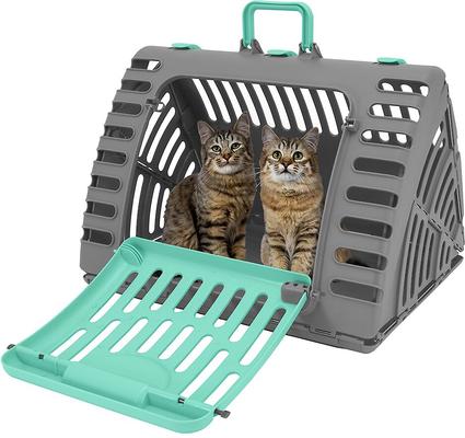 Show full view: SportPet Designs Travel Master Collapsible Dog & Cat Carrier, Dark Grey & Teal, X-Large slide 3 of 7