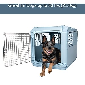 SportPet Designs Collapsible Dog Kennel, Blue, Medium: 30-in