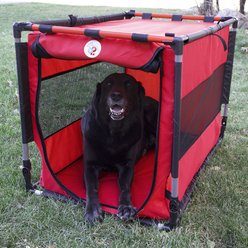 SportPet Designs Collapsible Dog Kennel, Red, Large: 36-in slide 2 of 7