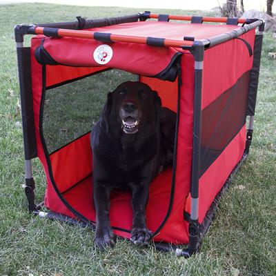 Show full view: SportPet Designs Collapsible Dog Kennel, Red, Large: 36-in slide 5 of 9