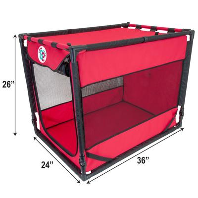 Show full view: SportPet Designs Collapsible Dog Kennel, Red, Large: 36-in slide 6 of 9