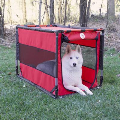 Show full view: SportPet Designs Collapsible Dog Kennel, Red, Large: 36-in slide 3 of 9