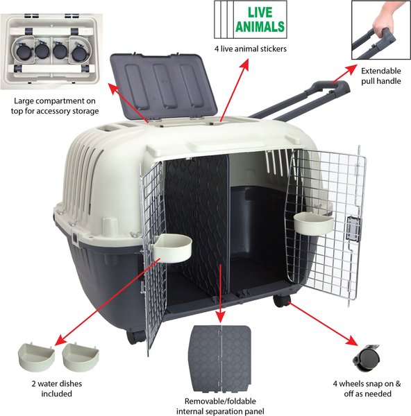 Show full view: SportPet Designs Multifunctional Airline Approved Dog Carrier, Grey, 34-in slide 8 of 9