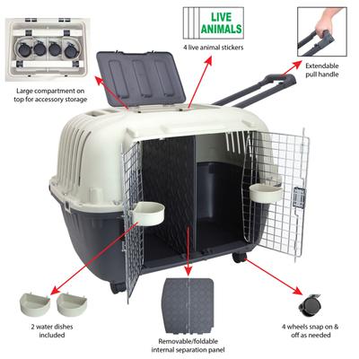Show full view: SportPet Designs Multifunctional Airline Compliant Double Door Dog Carrier, Grey, 34-in slide 8 of 10