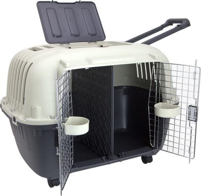 Show full view: SportPet Designs Multifunctional Airline Compliant Double Door Dog Carrier, Grey, 34-in slide 7 of 10