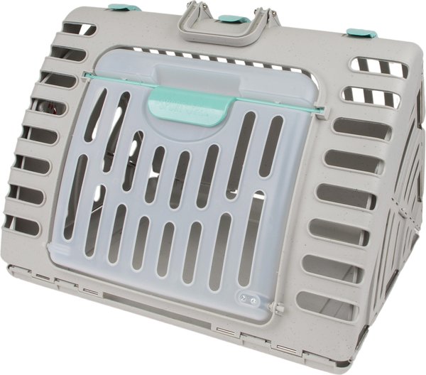 Show full view: SportPet Designs Travel Master Collapsible Carrier with Cat & Dog Plush Bed, Grey & Blue, X-Large slide 1 of 11