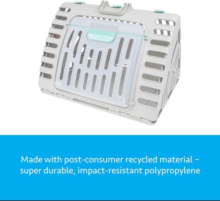 Show full view: SportPet Designs Travel Master Collapsible Dog & Cat Carrier with Plush Bed, Grey & Blue, X-Large slide 8 of 11