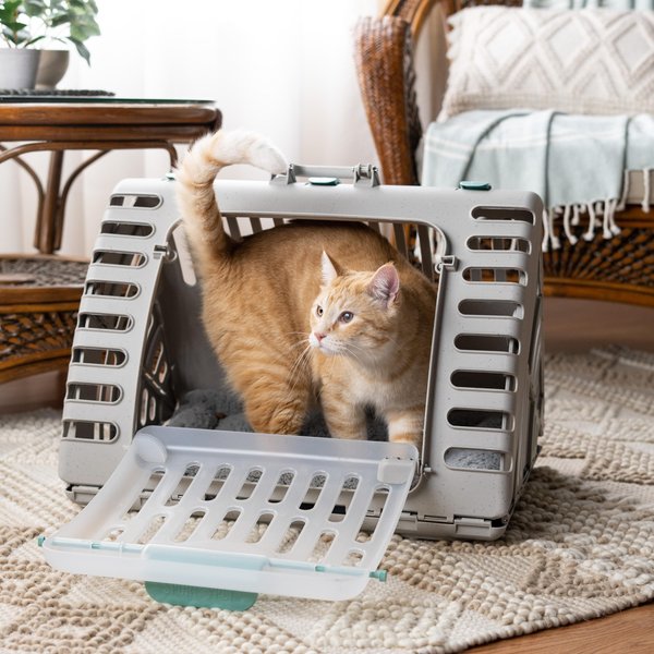 Show full view: SportPet Designs Travel Master Collapsible Carrier with Cat & Dog Plush Bed, Grey & Blue, X-Large slide 9 of 11