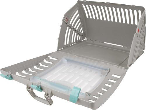 Show full view: SportPet Designs Travel Master Collapsible Dog & Cat Carrier with Plush Bed, Grey & Blue, X-Large slide 4 of 11