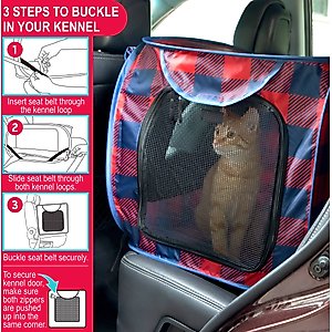 SportPet Designs Pop Open Soft-Sided Collapsible Cat Kennel, Red, 31-in