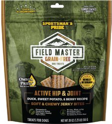 Sportsman's Pride Field Master Active Hip & Joint Duck, Sweet Potato & Berry Recipe Grain-Free Jerky Bites Dog Treats, 20-oz bag