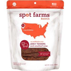 Spot Farms Basic Beef Tenders Jerky Dog Treats, 10-oz bag