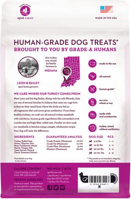 Show full view: Spot Farms Turkey Meatball Recipe with Cranberries Dog Treats, 12.5-oz bag slide 3 of 9