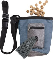 Spotty Canvas Training Treat Pouch with Bags, Blue, 30 count