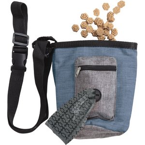 Spotty Canvas Training Treat Pouch with Bags, Blue, 30 count