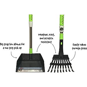 Spotty Telescopic Tray & Rake Poop Scooper, 43-in