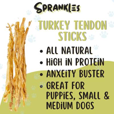 Show full view: Sprankles All Natural Turkey Flavored Tendons Dog Chews, 8-oz bag slide 3 of 10