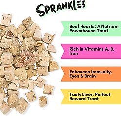 Sprankles Beef Hearts Grain-Free Freeze-Dried Dog & Cat Treats, 12-oz bag slide 2 of 2