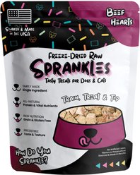 Sprankles Beef Hearts Grain-Free Freeze-Dried Dog & Cat Treats, 3-oz bag
