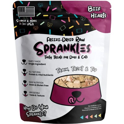 Sprankles Sprankles Beef Hearts Grain-Free Freeze-Dried Dog & Cat Treats, 3-oz bag