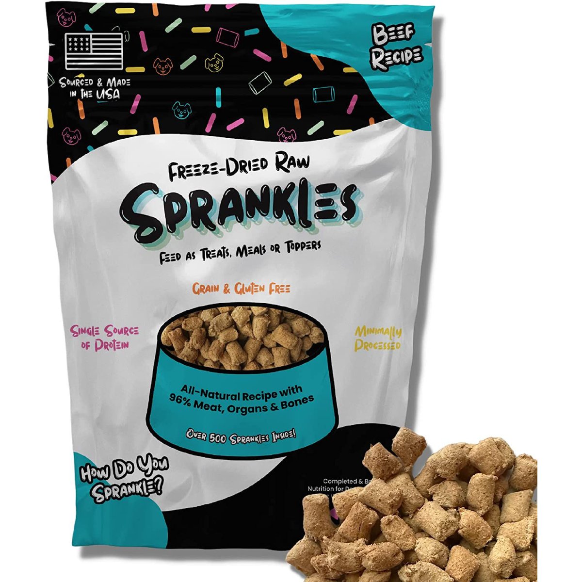 Sprankles Beef Recipe Freeze-Dried Raw Dog Food, 8-oz bag