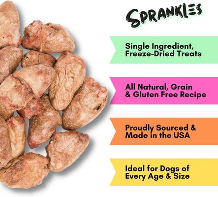 Show full view: Sprankles Chicken Hearts Grain-Free Freeze-Dried Dog Treats, 4-oz bag slide 3 of 7