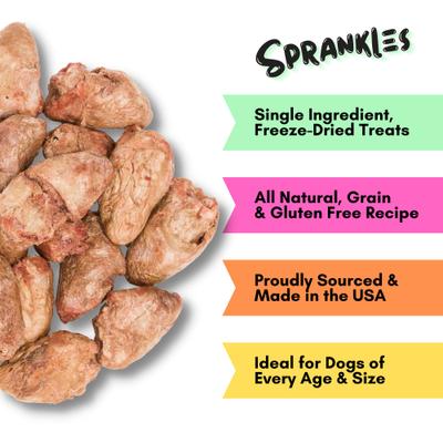 Show full view: Sprankles Chicken Hearts Grain-Free Freeze-Dried Dog Treats, 6-oz bag slide 3 of 7