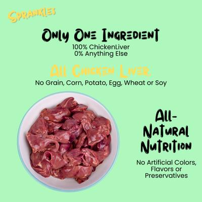 Show full view: Sprankles Chicken Liver Grain-Free Freeze-Dried Dog & Cat Treats, 12-oz bag slide 4 of 5