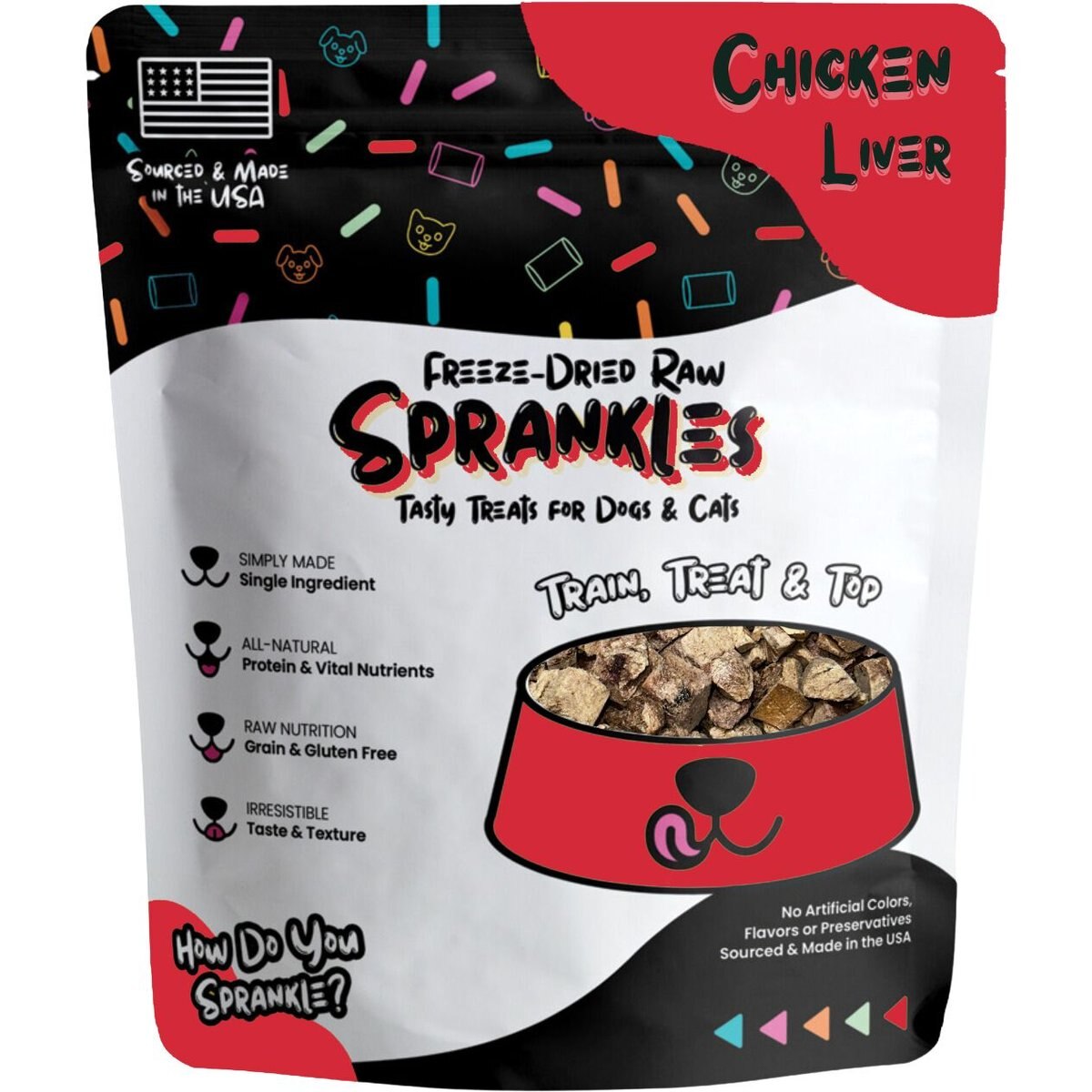 Sprankles Chicken Liver Grain-Free Freeze-Dried Dog & Cat Treats, 6-oz bag