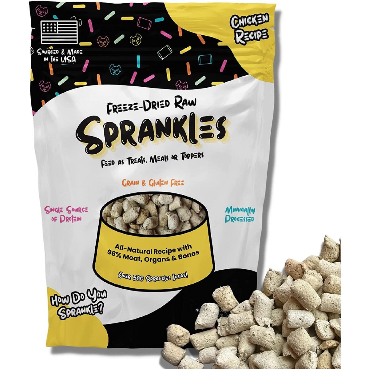Sprankles Chicken Recipe Raw Freeze-Dried Dog Food & Topper, 8-oz bag