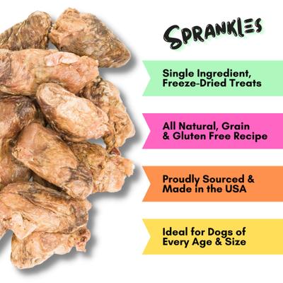 Show full view: Sprankles Duck Hearts Grain-Free Freeze-Dried Cat & Dog Treat, 6-oz bag slide 3 of 7