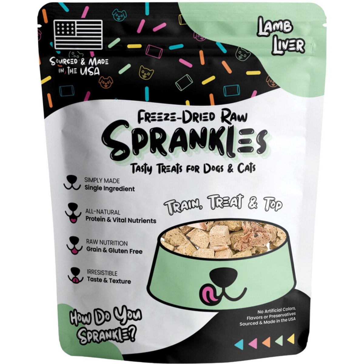 Sprankles Lamb Liver Grain-Free Freeze-Dried Dog & Cat Treats, 3-oz bag