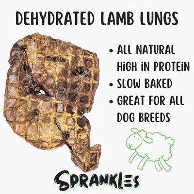 Show full view: Sprankles Lamb Lungs Dehydrated Dog Treats, 7-oz bag slide 3 of 9