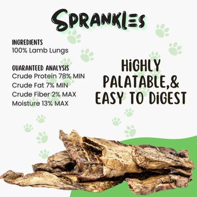 Show full view: Sprankles Lamb Lungs Dehydrated Dog Treats, 7-oz bag slide 5 of 9