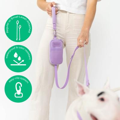 Show full view: Springland Nylon Dog Walk Bag + Leash, Lilac, Regular: 5-ft long slide 2 of 6
