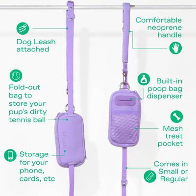 Show full view: Springland Nylon Dog Walk Bag + Leash, Lilac, Regular: 5-ft long slide 3 of 6