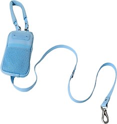 Springland Nylon Dog Walk Bag + Leash, Sky Blue, Regular: 5-ft long