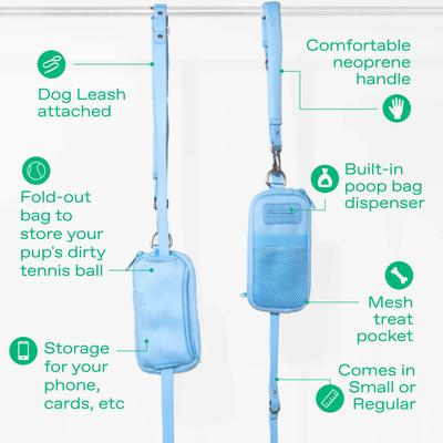 Show full view: Springland Nylon Dog Walk Bag + Leash, Sky Blue, Regular: 5-ft long slide 3 of 6