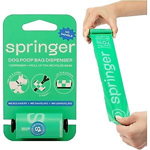 Springland Poop Bag Dispenser with Bags, Unscented, Black