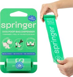 Springland Poop Bag Dispenser with Bags, Unscented, Green