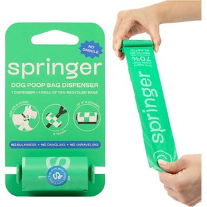 Springland Poop Bag Dispenser with Bags, Unscented, Green
